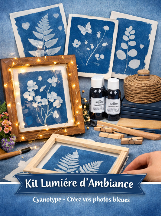 Kit Curiosité - "Lumière d'ambiance" : Cyanotype, la magie du bleu !