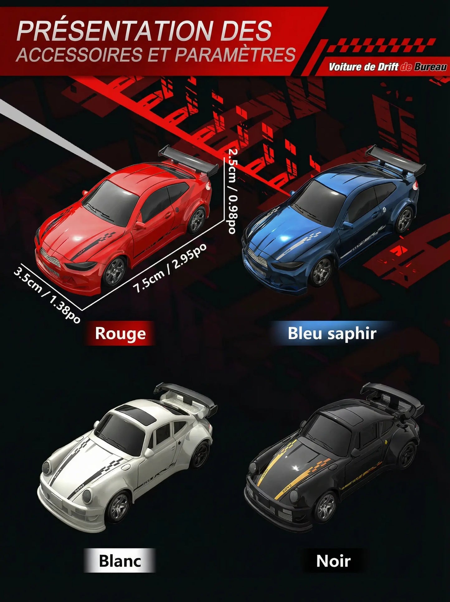 Voiture RC Drift 1/16 - Super-Drifter 4WD avec Gyroscope