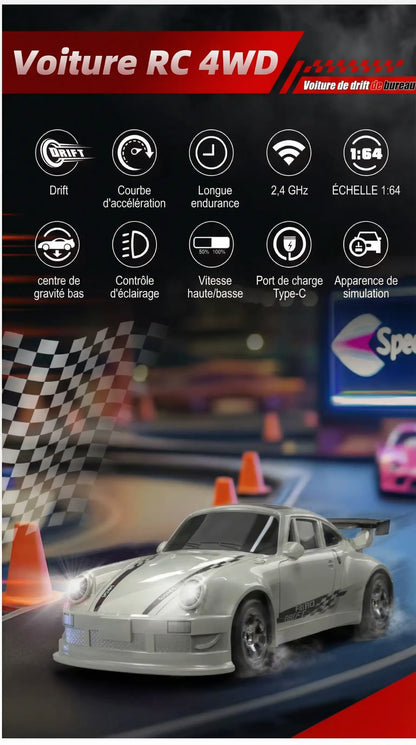 Voiture RC Drift 1/16 - Super-Drifter 4WD avec Gyroscope